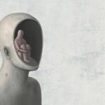 Илюстрация на човек, затворен в себе си, символизираща различните форми на депресия
