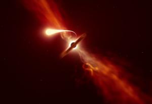 Вижте последния проблясък на звезда, погълната от черна дупка