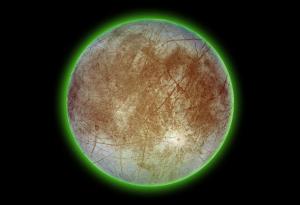 Ледът на Европа вероятно сияе в тъмното