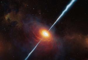Най-далечната космическа струя, откривана до момента, се намира на 13 млрд. светлинни години