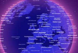 Интерактивна карта показва рожденото място на известните личности