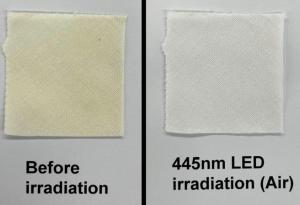 Изследователи премахват жълти петна от тъкани с помощта на синя светлина 