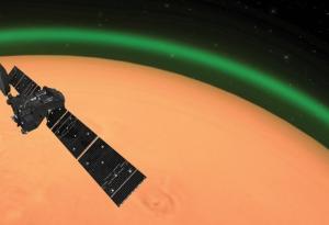 Астрономи засякоха красиво зелено сияние в атмосферата на Марс