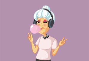 Виц: Баба си търси лилякови гащи