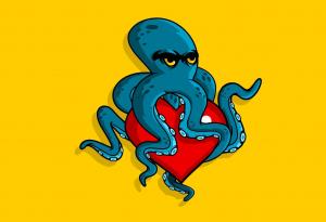 Виц: Влюбеният октопод