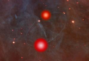 Тези две звезди обикалят толкова близо, че цялата система ще се побере в нашето Слънце