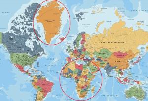 Гренландия е само 2,16 млн. кв км. Защо тогава изглежда толкова голяма на картите, колкото Африка?