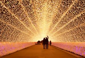 Впечатляващите японски тунели на светлината