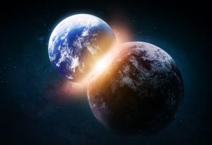 Сблъсъкът, образувал Луната, е спомогнал за образуването на живот на Земята