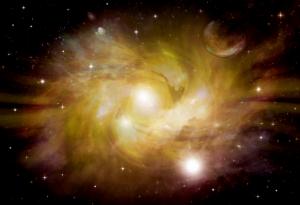 Хъбъл засне красива галактика, която действа като гигантски лазер