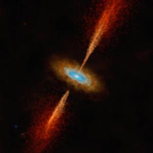 Астрономи видяха за първи път въртящия се диск на новородена звезда в друга галактика 