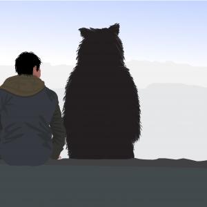 Видео: Любов между мъж и огромна мечка