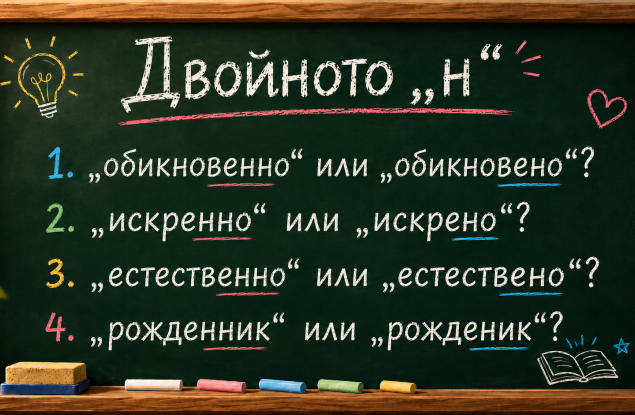 Думите, които погрешно изписваме с двойно „н“