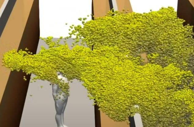 Притеснителна симулация показва как едно изкашляне може да разпространи облак частици в магазин