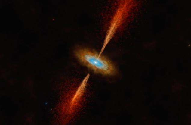 Астрономи видяха за първи път въртящия се диск на новородена звезда в друга галактика 