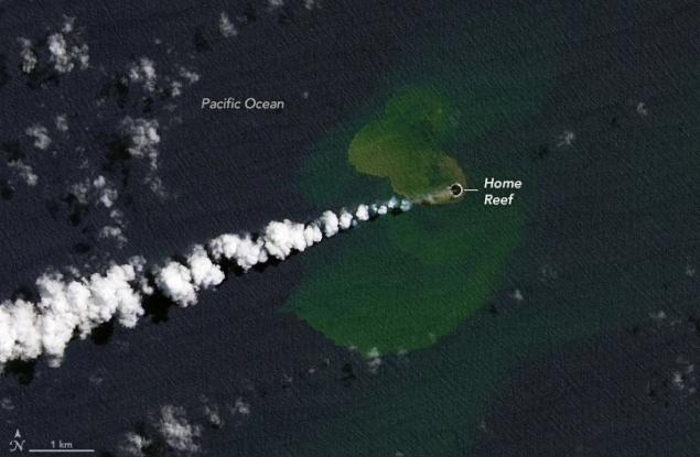 Появи се нов остров в Тихия океан след подводно изригване