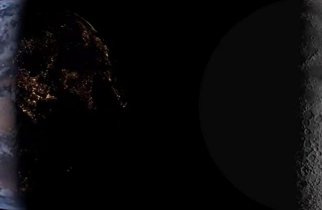 Ето как щяха да изглеждат Земята и Луната, ако ги наблюдавахме едновременно