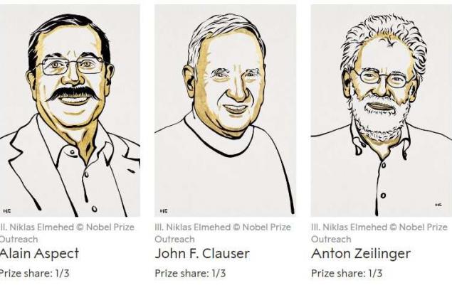 Трима учени спечелиха Нобеловата награда за физика за работата си със заплетени фотони