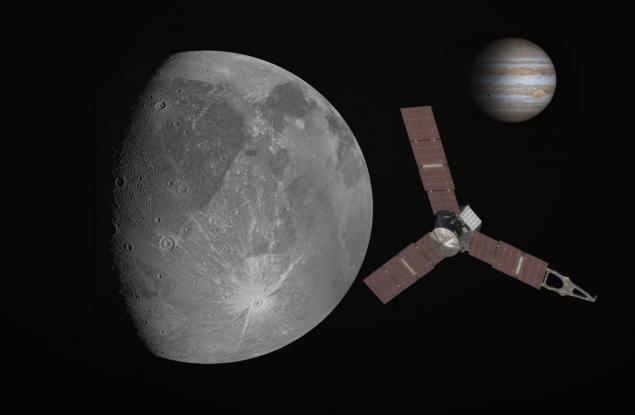 Сондата "Джуно" на НАСА наблюдава соли и органични вещества на юпитеровата луна Ганимед