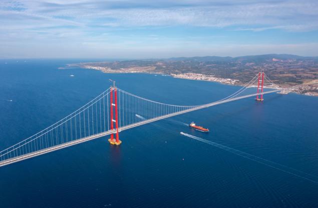 Най-дългият висящ мост в света свързва Европа и Азия