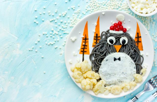 Готвим заедно и вкусно: Пингвин от спагети