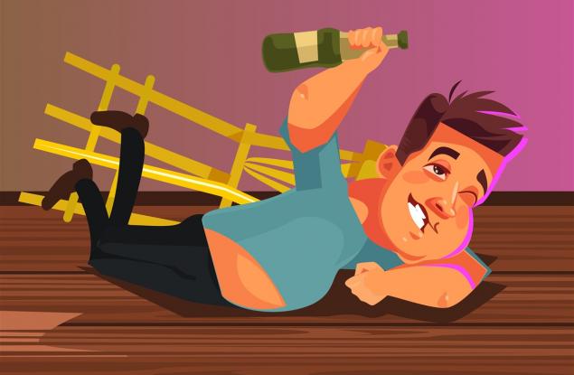 Виц: Алкохолик играе в "Стани богат"