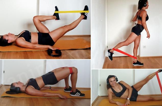 Топ 11 упражнения за крака: Стегнати бедра и дупе с ластици (мини)