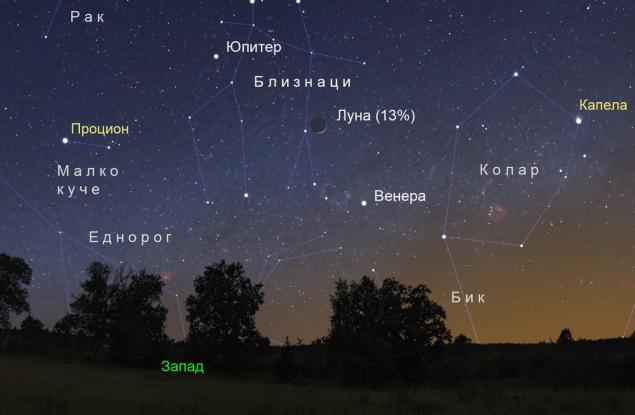Луната, Венера и Юпитер образуват красива небесна гледка от 17 до 21 май
