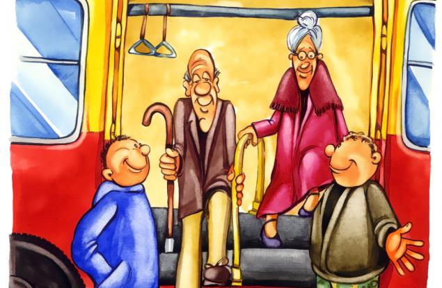 Виц: Баба отива в града