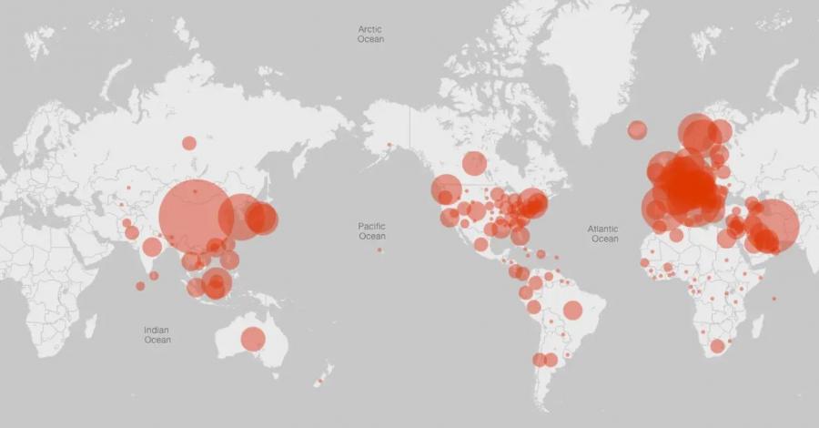 Microsoft пусна карта на коронавируса, с която следим пандемията в реално време