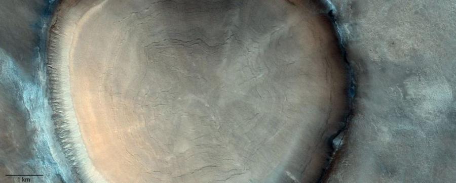 Този изумителен марсиански кратер прилича на дънер