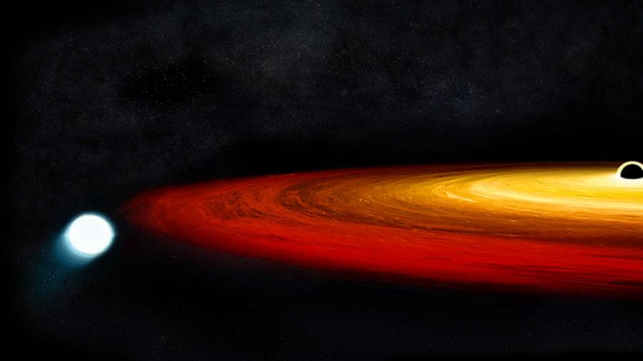 Звезда оцелява след близка среща със супермасивна черна дупка, но плаща висока цена