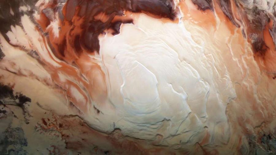 Откриха няколко солени езера под южния полюс на Марс