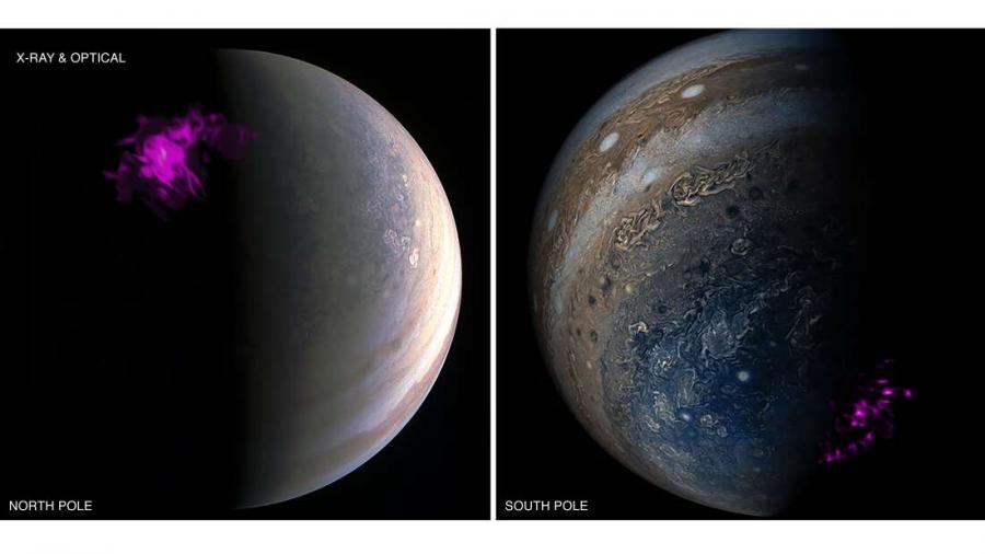 Разгадаха мистерията на впечатляващите рентгенови сияния на Юпитер