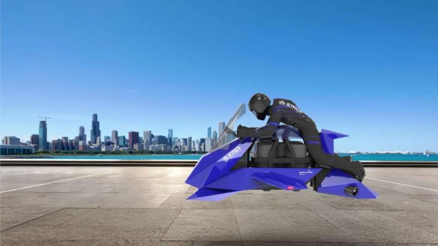 Прототип на първия в света летящ мотоциклет с турбореактивни двигатели извърши успешно тестови полет