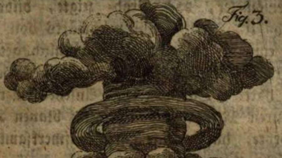 Да, това са истински картини на гъбовидни облаци от началото на 18-ти век