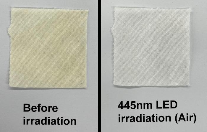 Изследователи премахват жълти петна от тъкани с помощта на синя светлина 