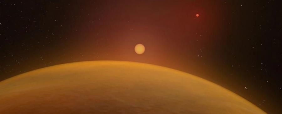 Астрономи показаха първия 3D модел на планета, намираща се в орбитата на двойна звезда