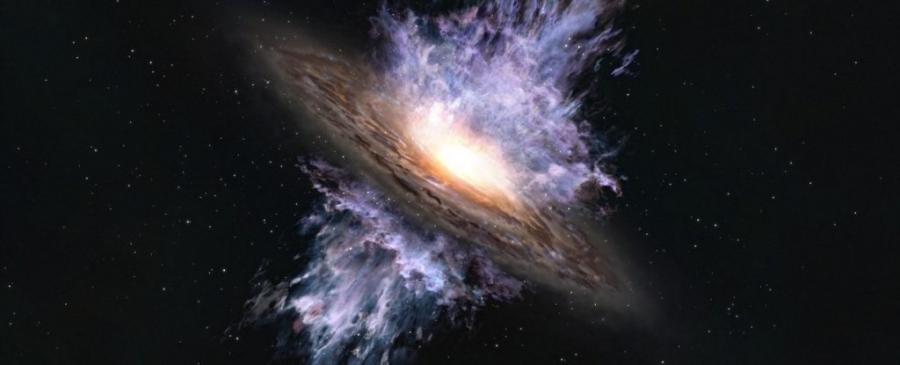 Учени засякоха гигантска бушуваща черна дупка в ранната Вселена