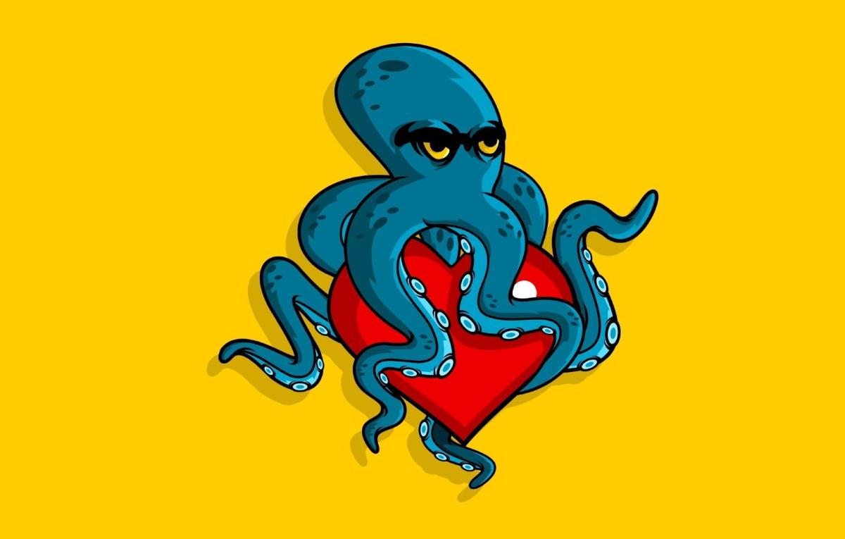 Виц: Влюбеният октопод