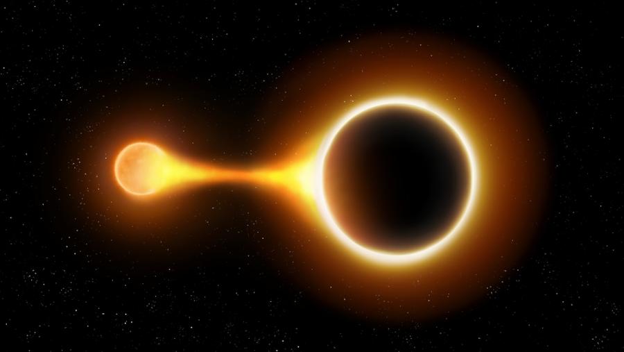 Звезда оцелява при среща с черна дупка