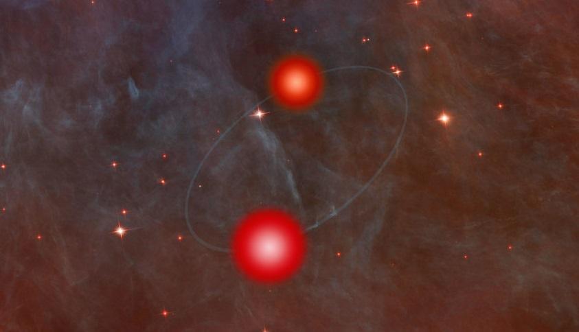 Тези две звезди обикалят толкова близо, че цялата система ще се побере в нашето Слънце