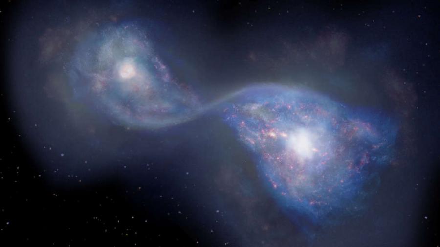Астрономи откриха най-ранното сливане на галактики досега