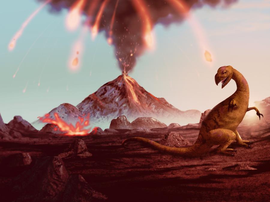 Грандиозни изригвания на вулкани са направили услуга на динозаврите