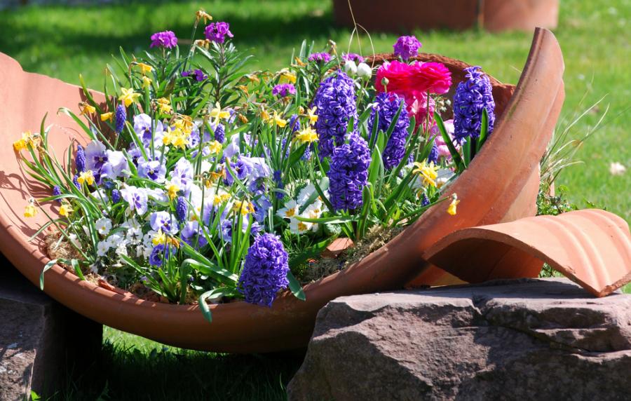 Счупени саксии и непотребни вещи се превръщат в приказни идеи за градината и дома