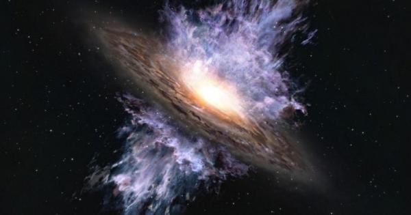 В далечните предели на Вселената една свръхмасивна черна дупка изразява