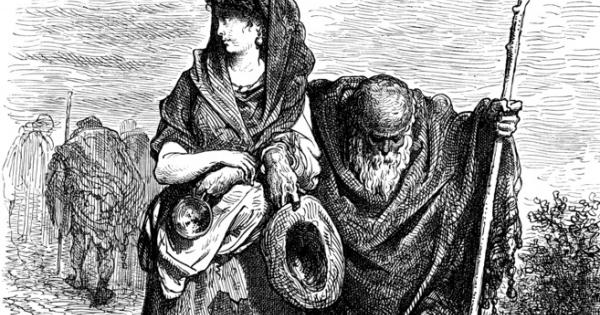 Като ходел да проси от къща в къща един слепец