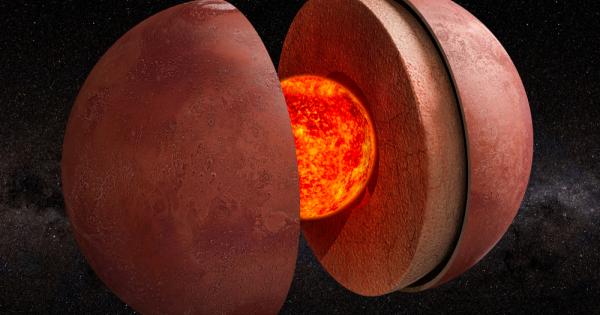 Кората на Марс най външният слой на планетата е много по дебела