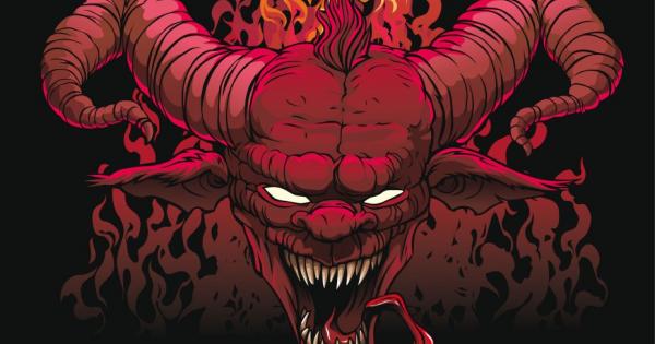 Сатаната звярът хрупащ костите на грешниците Луцифер падналият